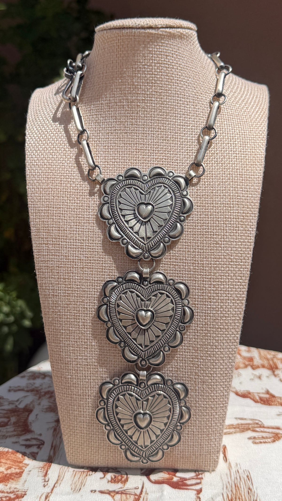 Alex Sanchez silver hearts lariat