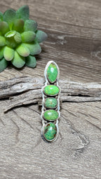 Pixie Turquoise Crawler Ring, Size 8