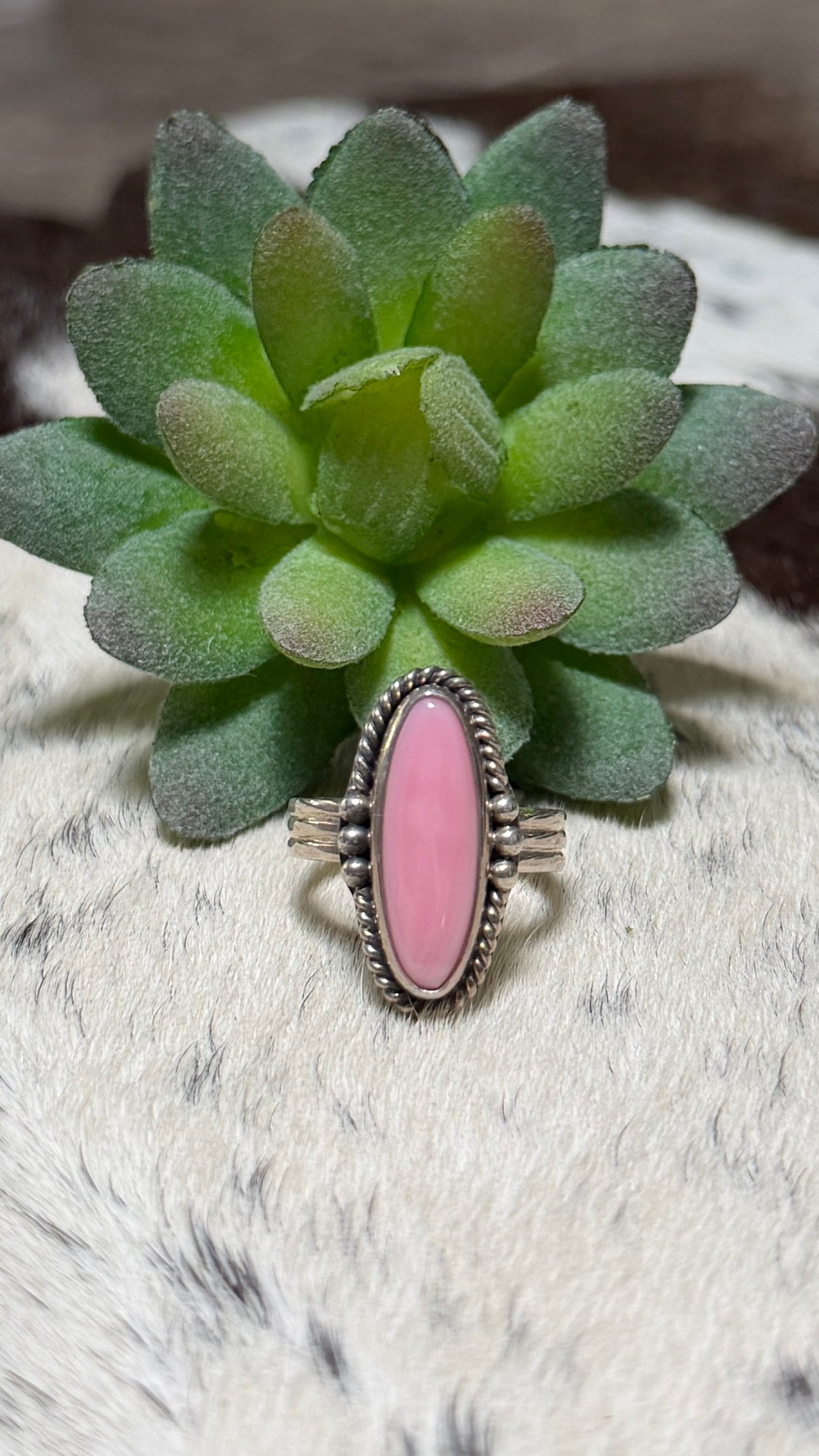 Pink Conch Ring, Size 7