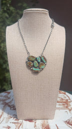 Jacqueline Silver TQ heart bar necklace