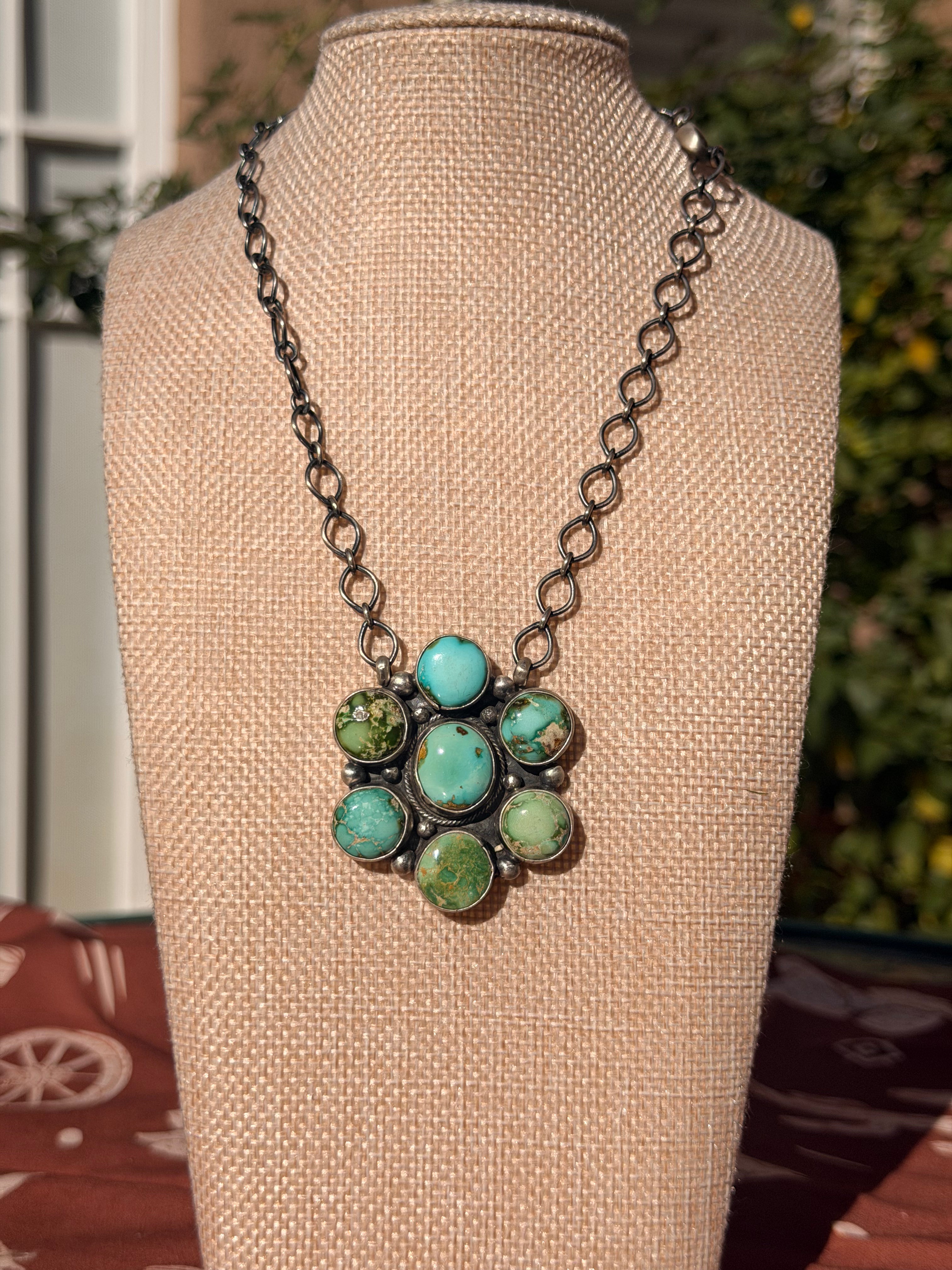 Travis J. Sonoran Gold Cluster Bar Necklace