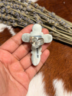 White Buffalo Cross Ring