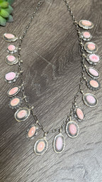 Pink Conch charm necklace
