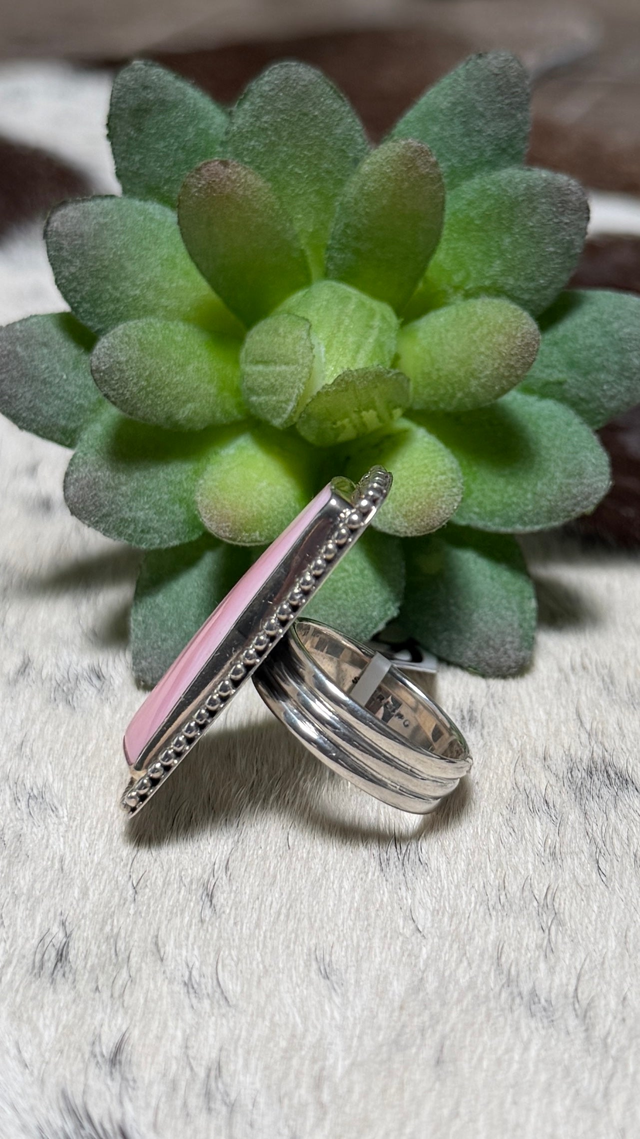 Pink Conch Ring, Size 7