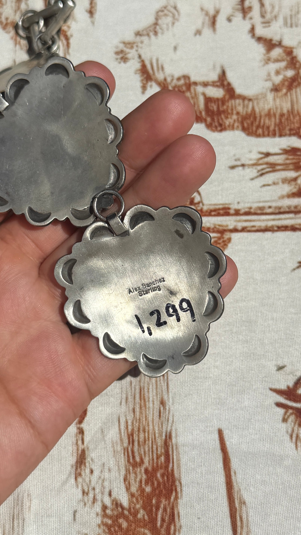 Alex Sanchez silver hearts lariat