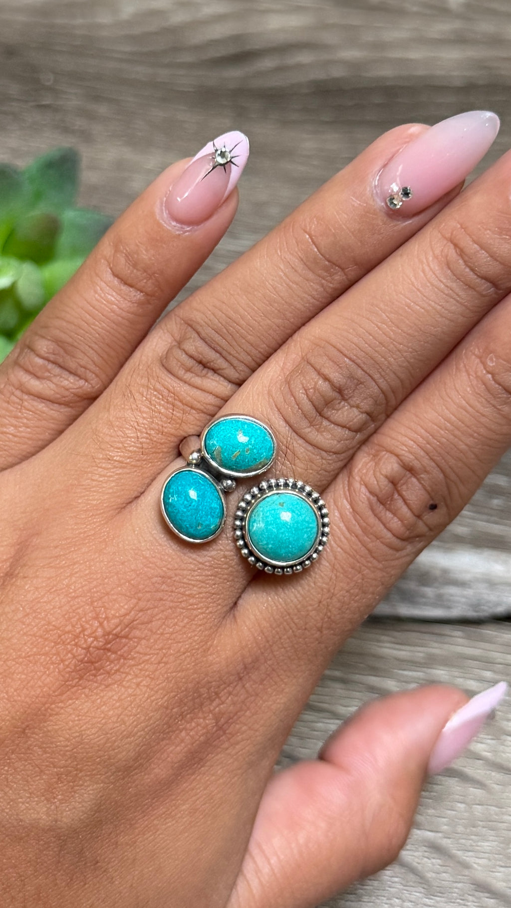 Milti Stone Turquoise Ring, Size 8