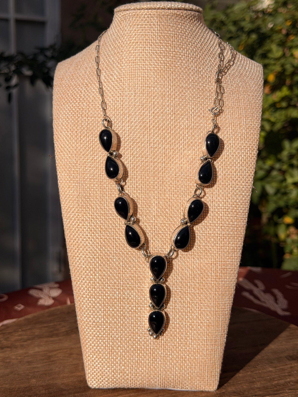 Black Onyx Lariat Set