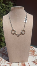 Native made silver double bit necklace