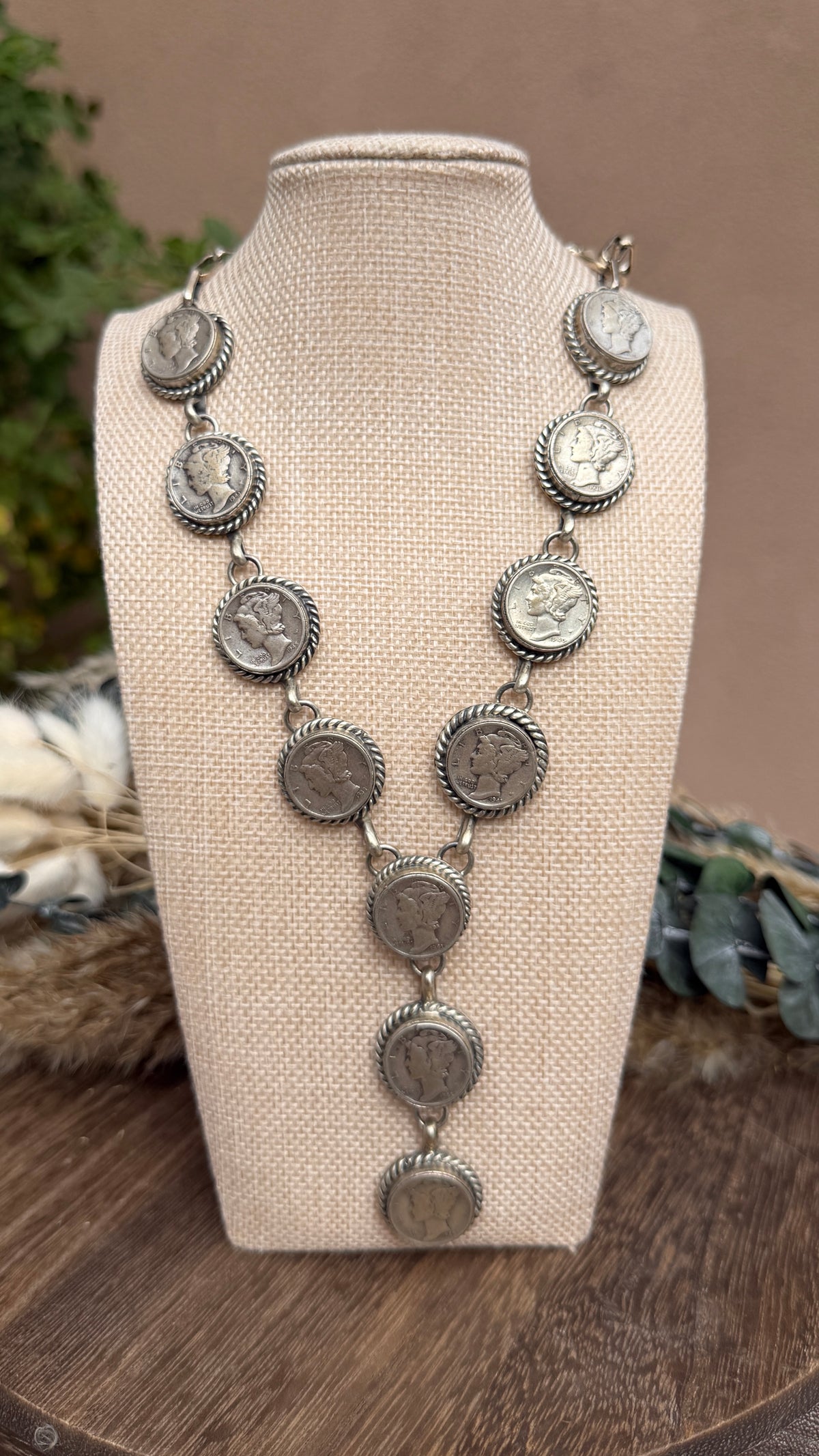 Delbert Sacatero Liberty Dime Necklace