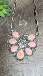 Alex Sanchez Pink conch cluster statement 22" long