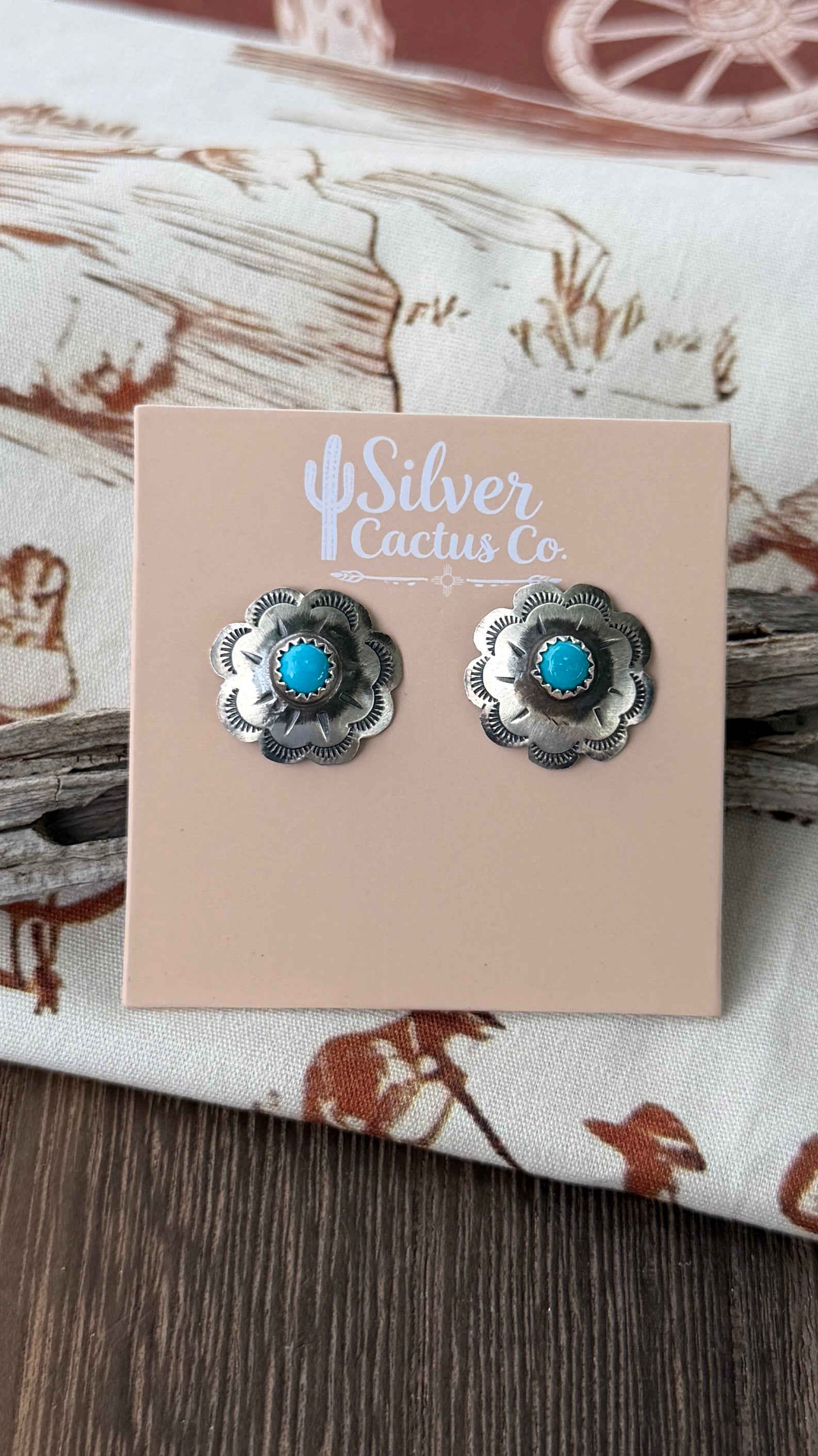 Native made flower studs