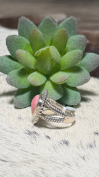 Pink Conch Heart Ring, Size 7