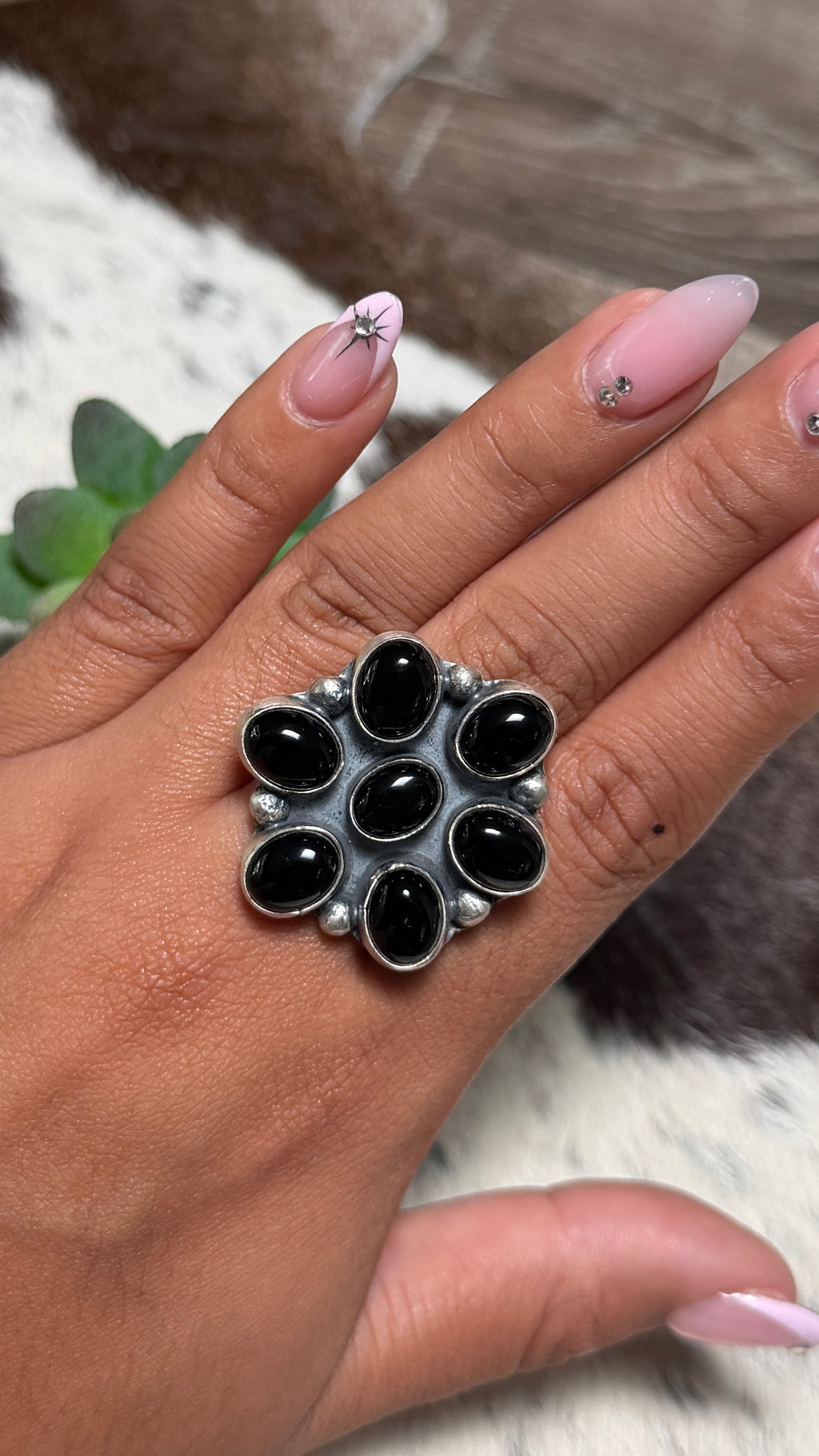 Bonnie Benally Black Onyx Ring, Size 7