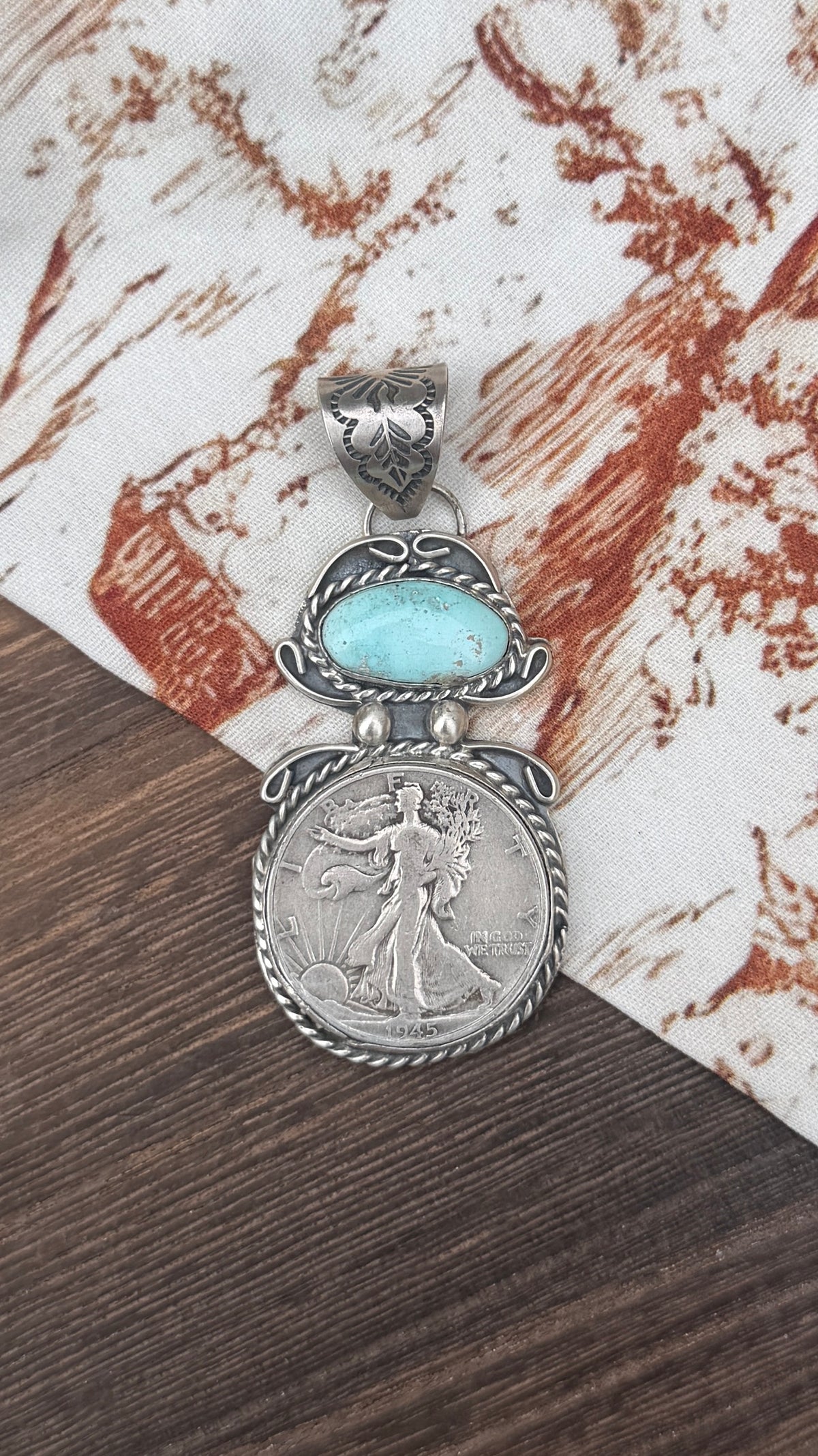 Dry Creek & Liberty coin pendant