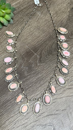 Pink Conch charm necklace