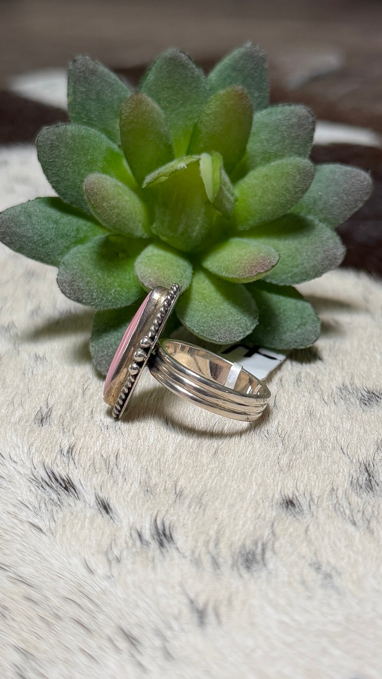 Pink Conch Ring, Size 7