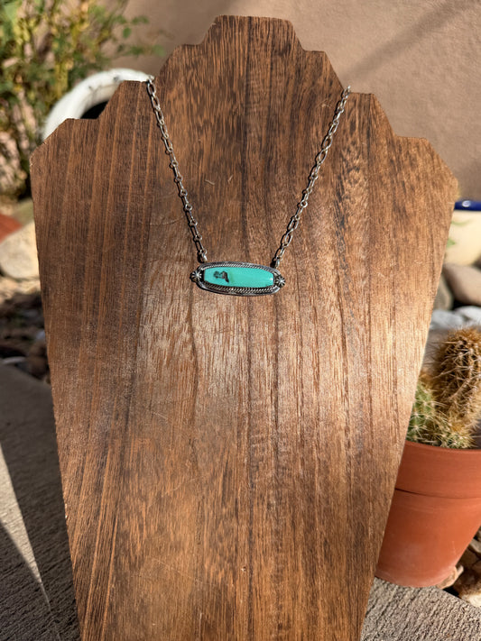 Running Bear TQ bar necklace