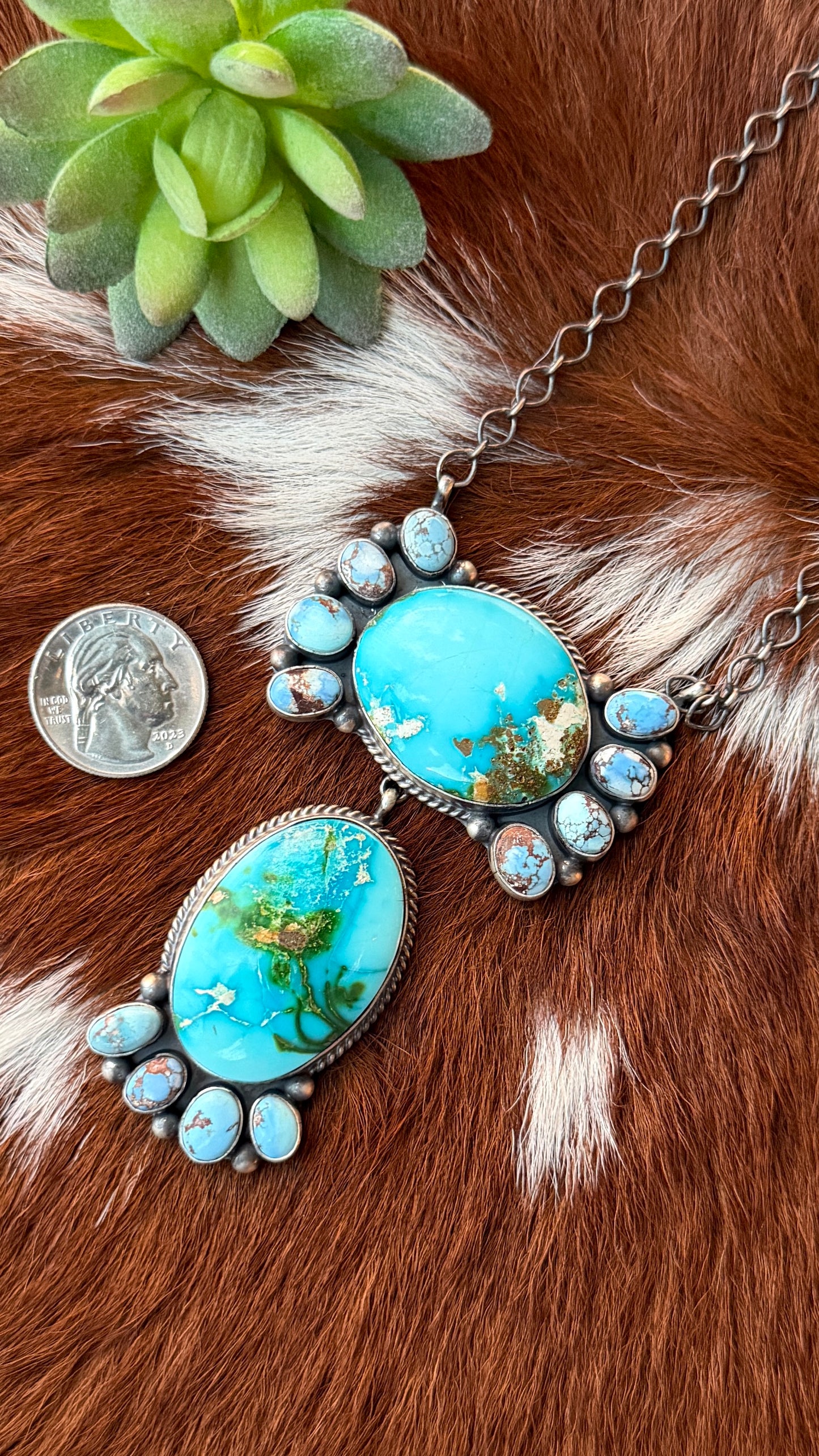 T Smith multi stone Turquoise necklace