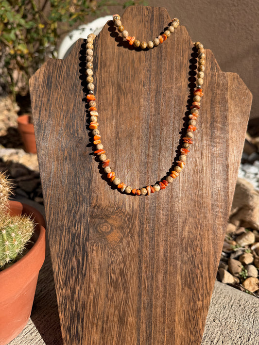 Grandma Cactus Jasper & Orange set 17.5"