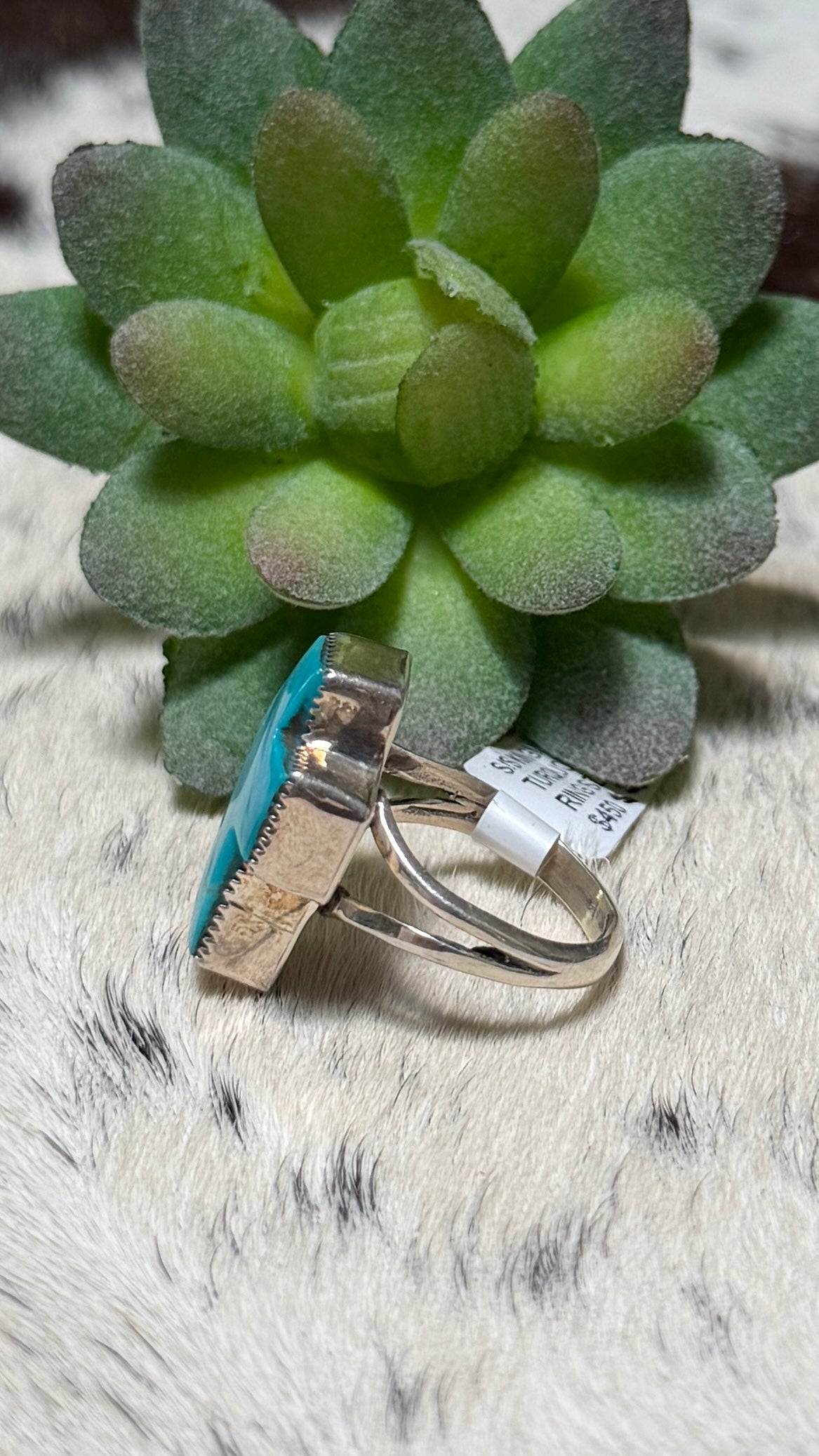 Larry Kayne Kingman Turquoise Ring, Size 7
