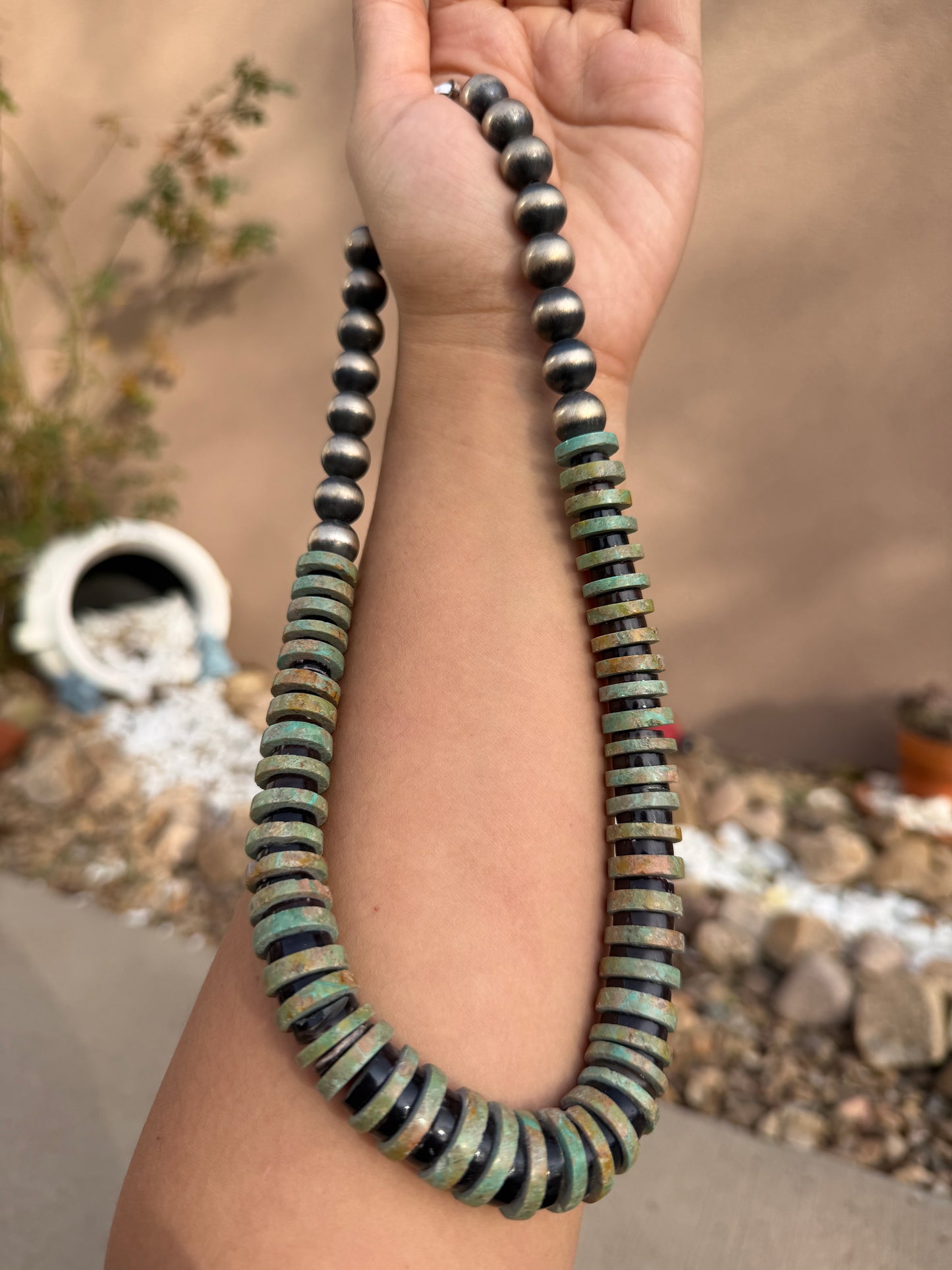 Chimney Butte Turquoise & Pearls 21.5"
