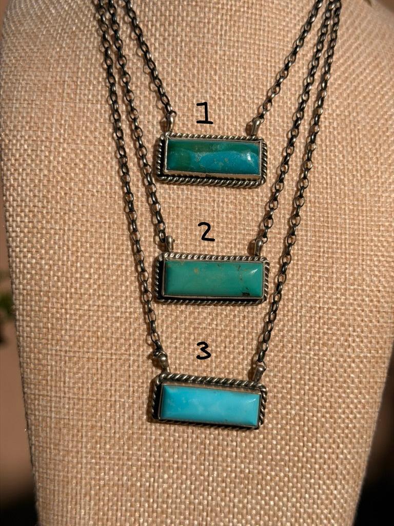 Navajo Kingman Bar Necklace