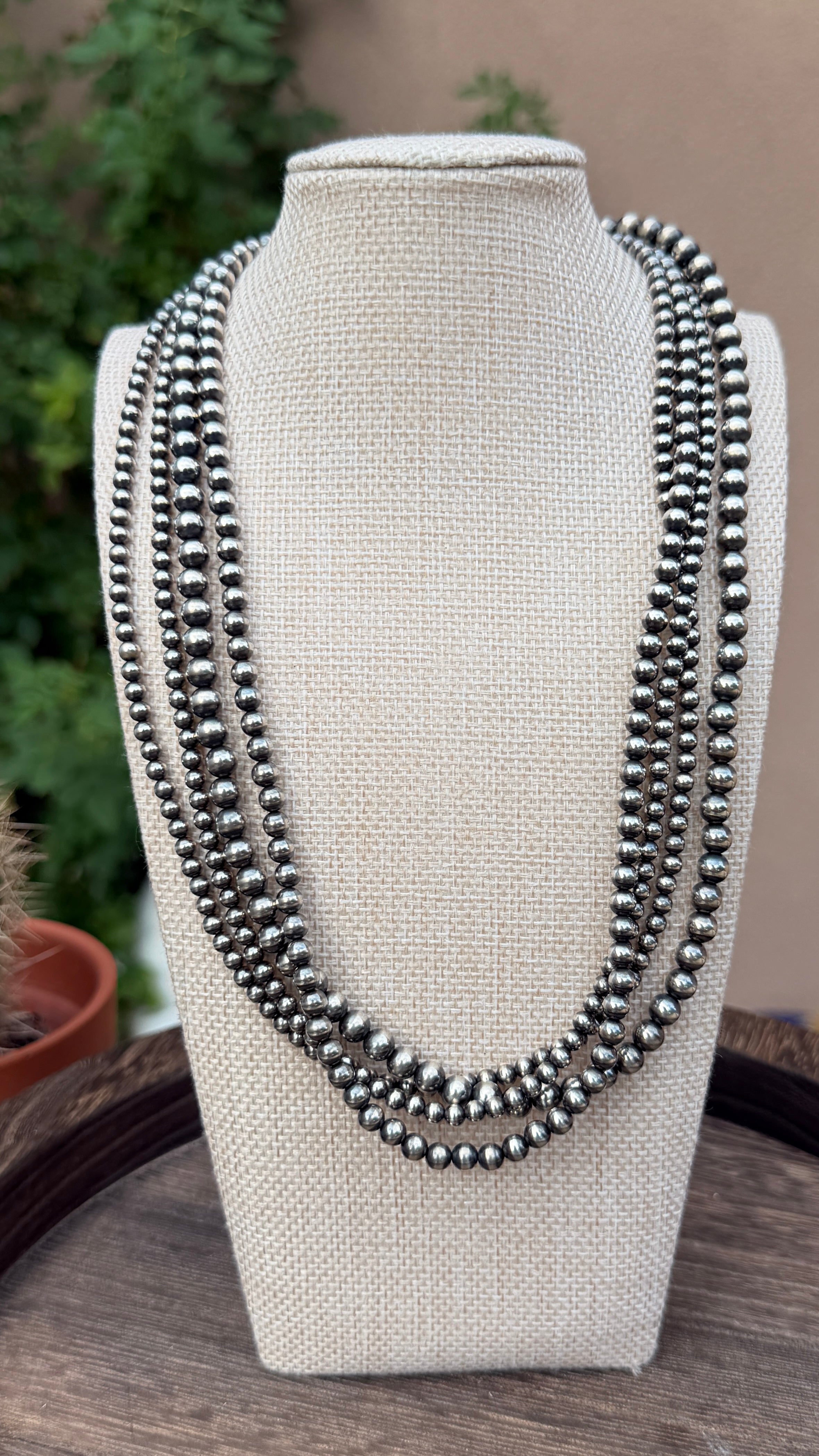 Multi strand pearl necklace