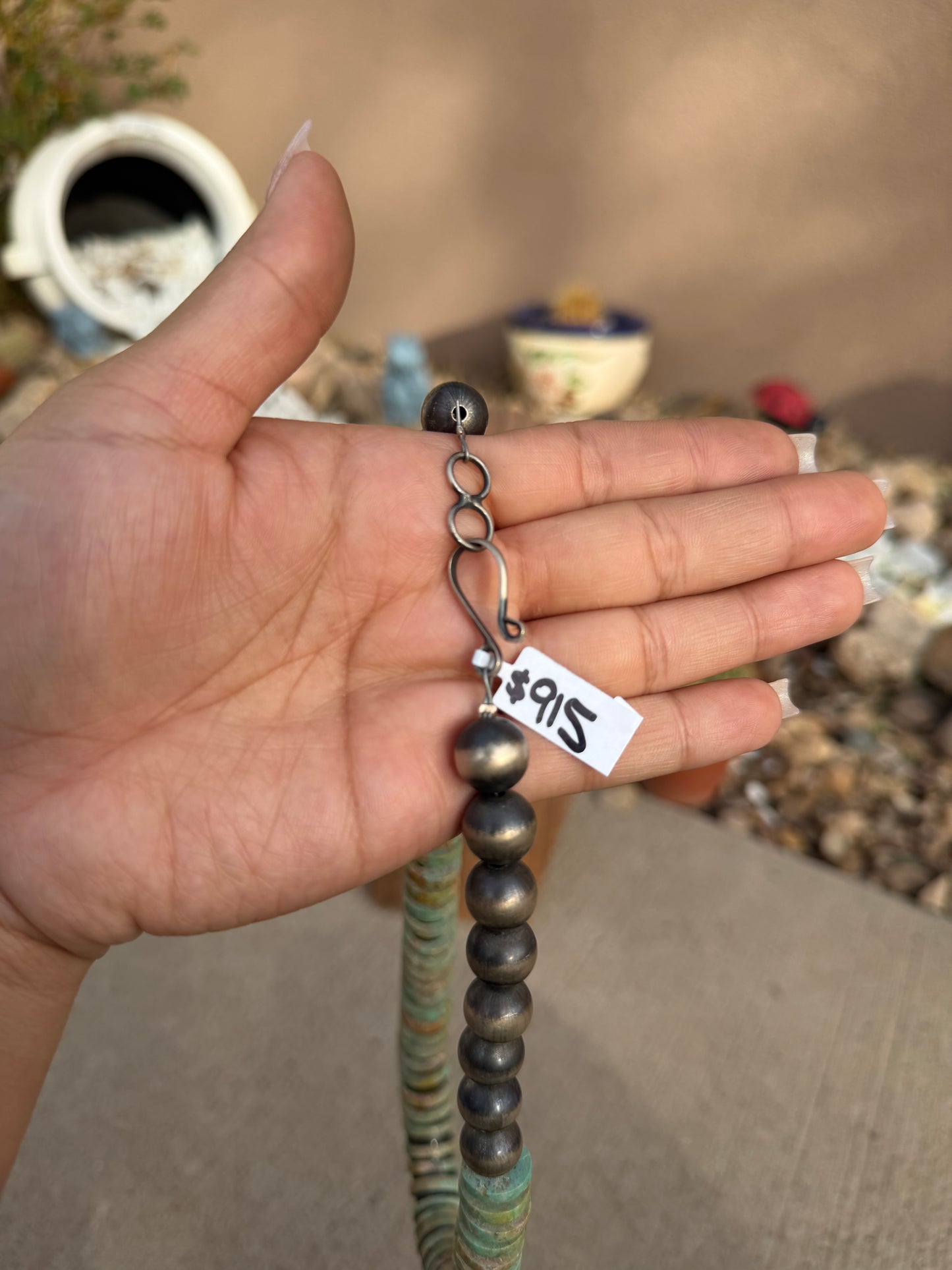 Chimney Butte Turquoise & Pearls 21.5"