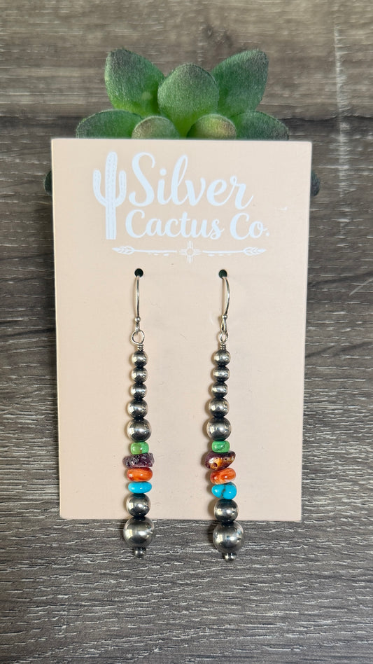 Pearls & stones dangle earrings