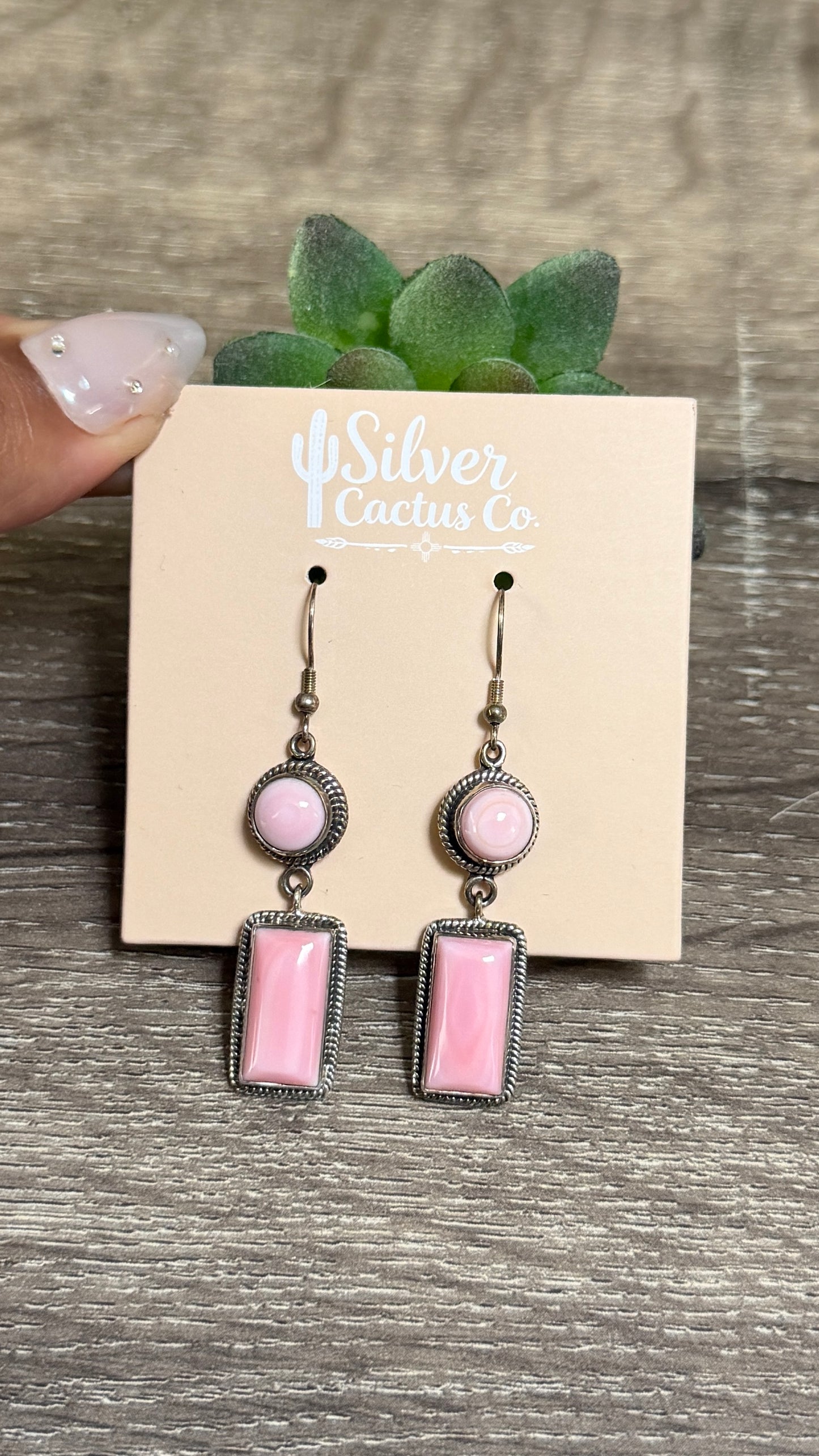 Pink conch dangles
