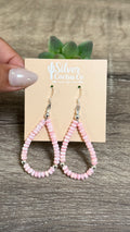 Pink conch loop earrings