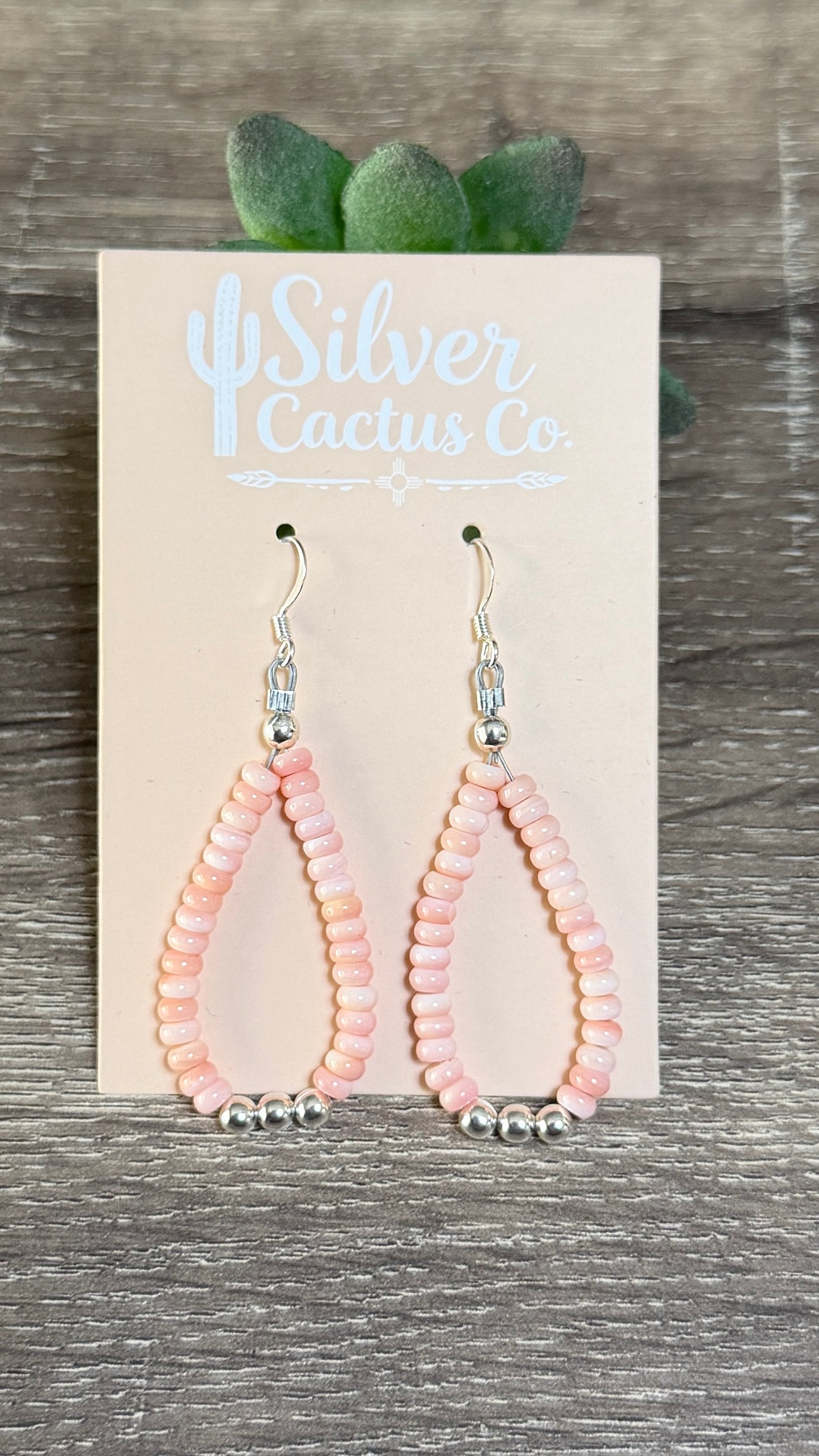 Pink conch rondelles & pearls