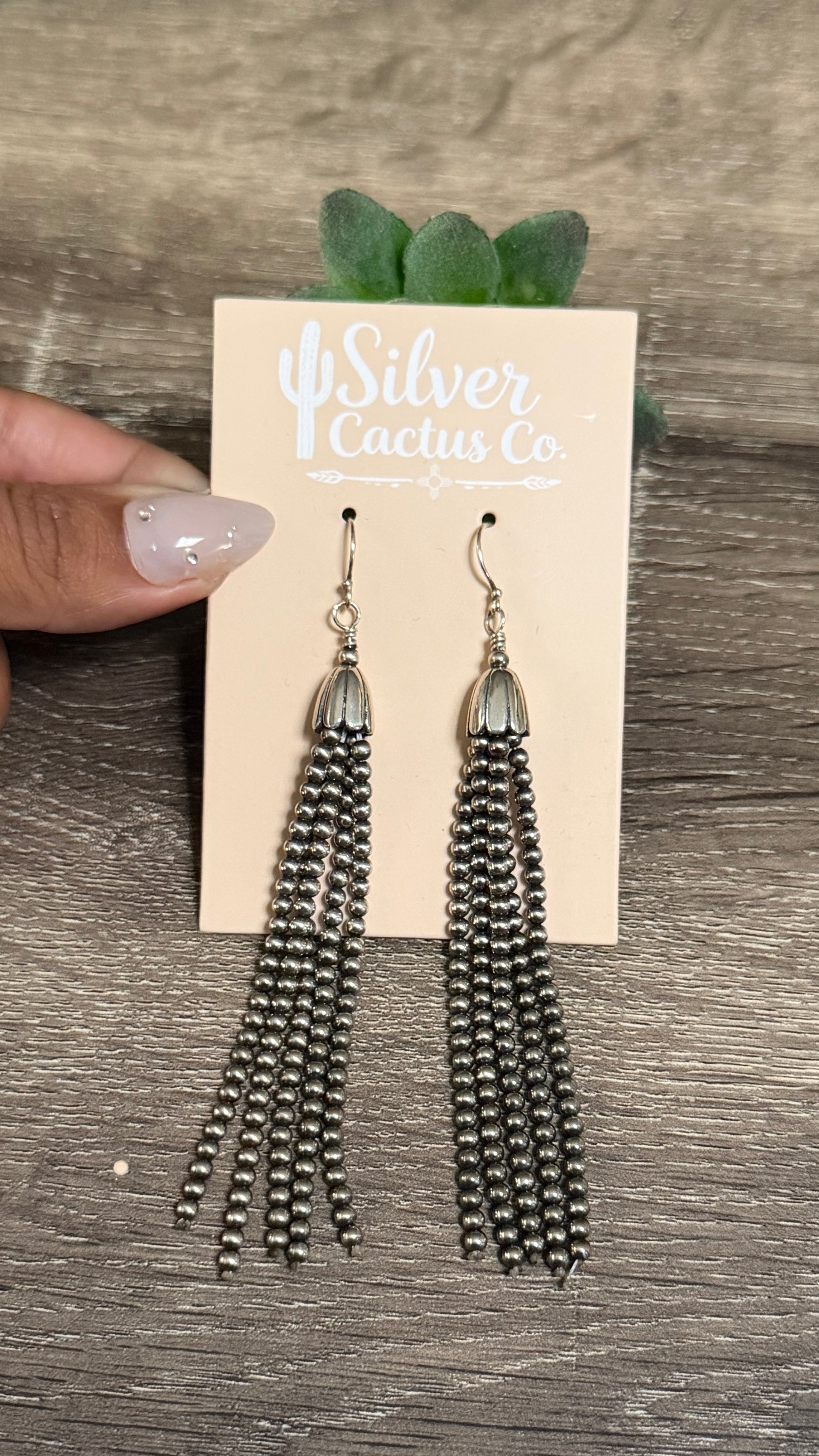 Pearl multi strand dangle earrings