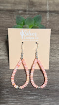 Pink conch rondelle loops