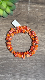 Memory Wire orange spiny bracelet