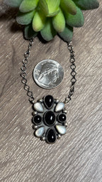 Sharon Francisco Mother of pearl & Onyx cluster
