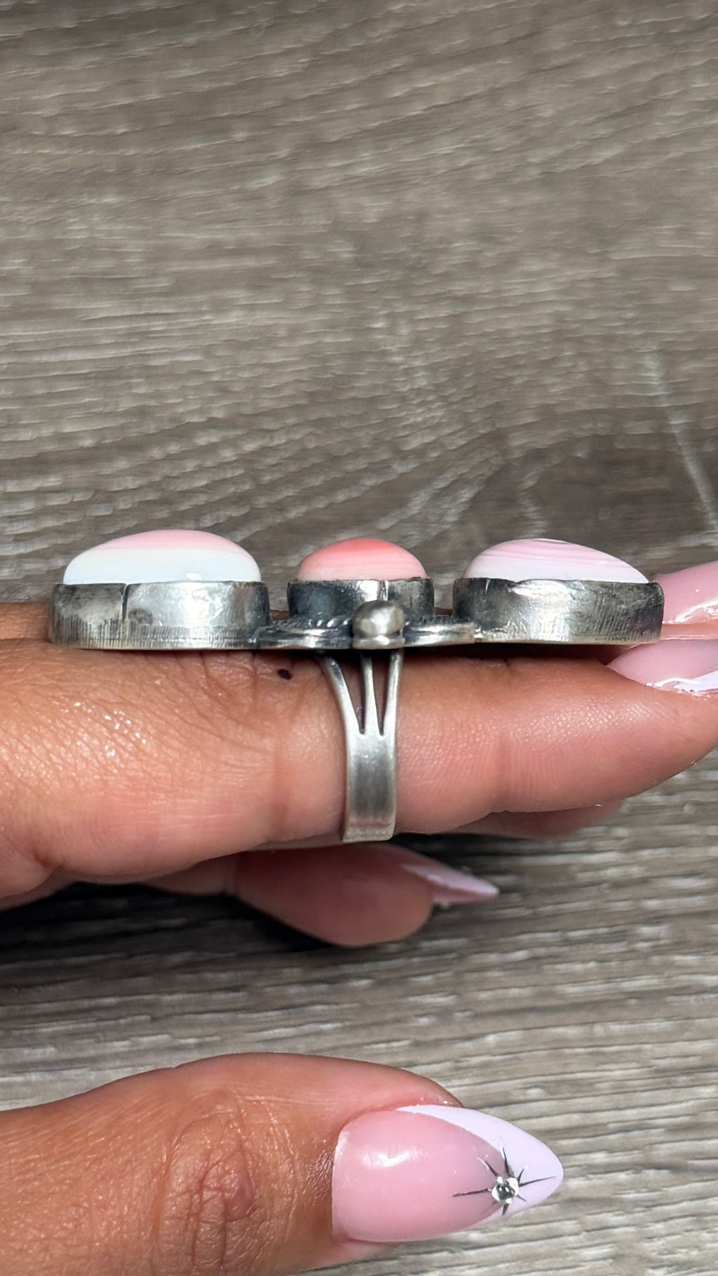Philbert Nez Pink conch ring size 5