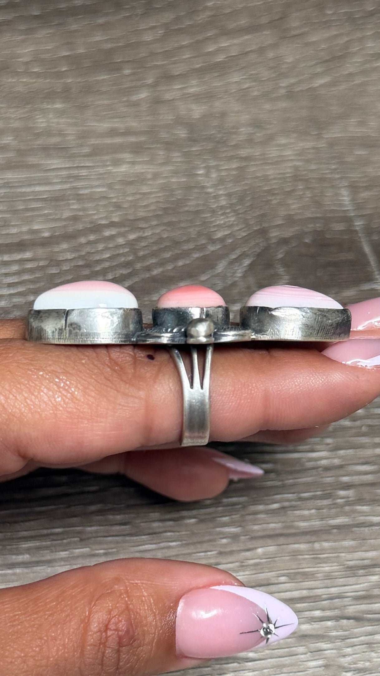 Philbert Nez Pink conch ring size 5