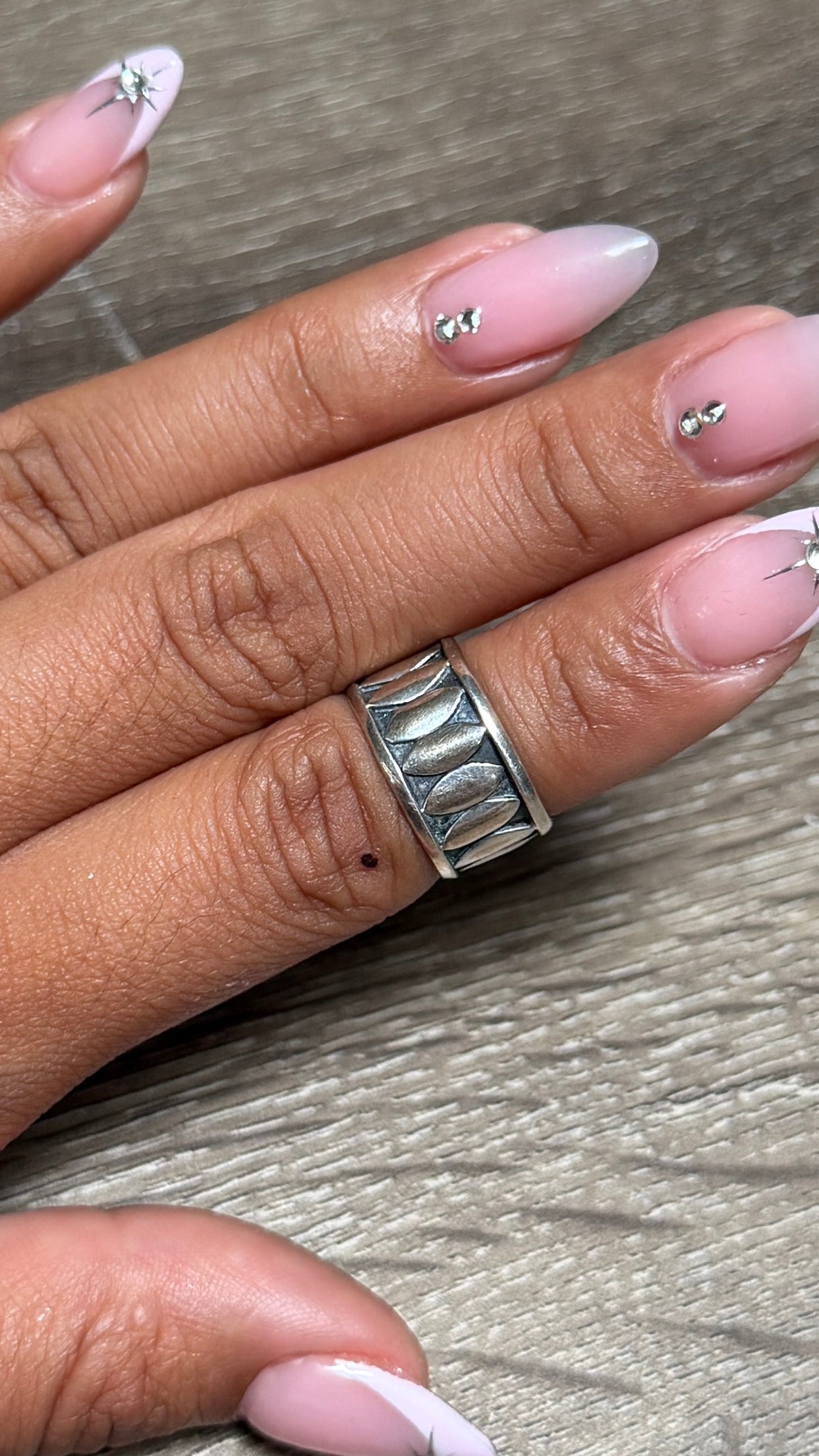 Silver band ring