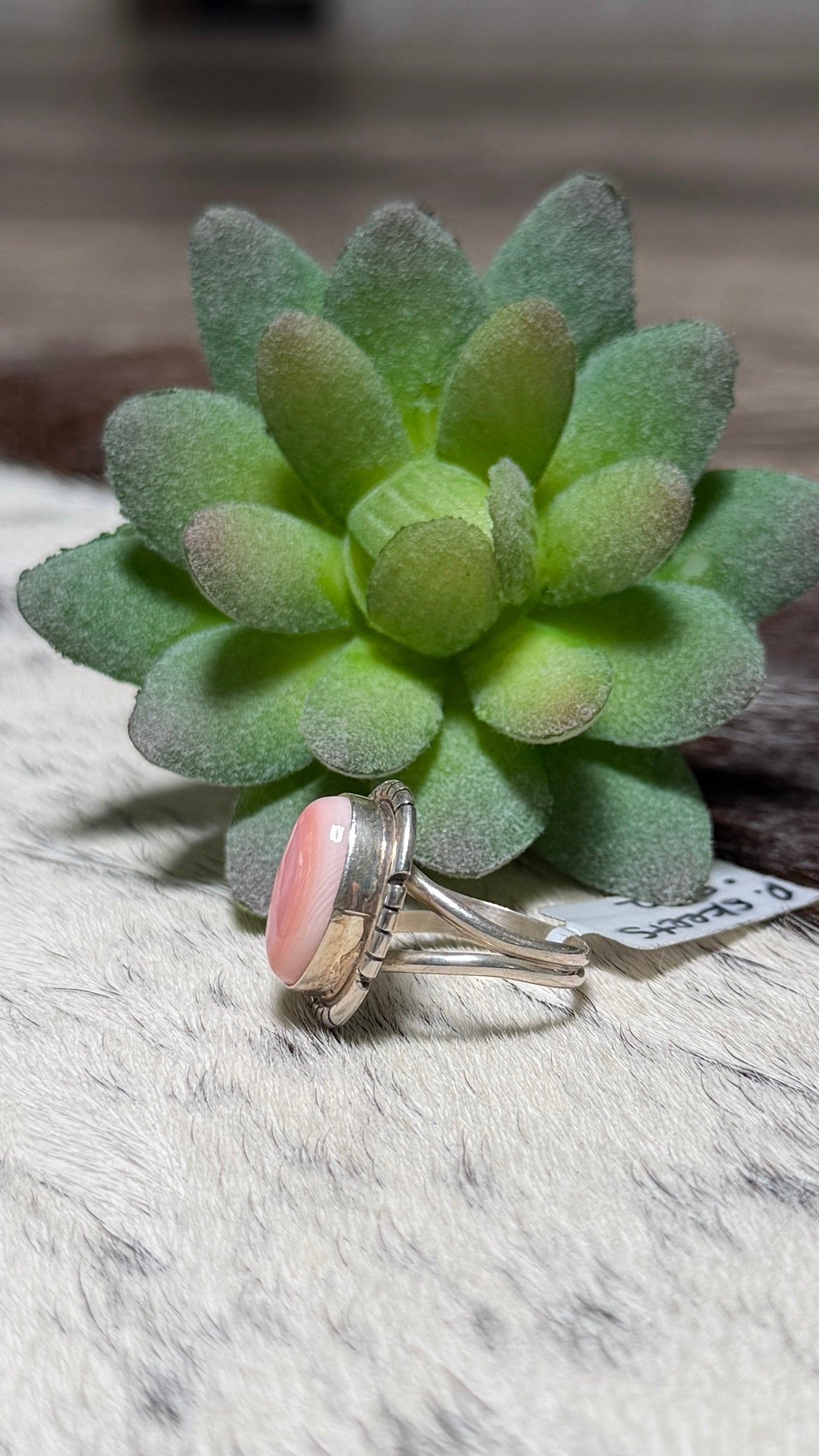 Peggy Skeets Pink conch ring size 5.5