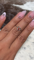 Zuni red coral heart ring