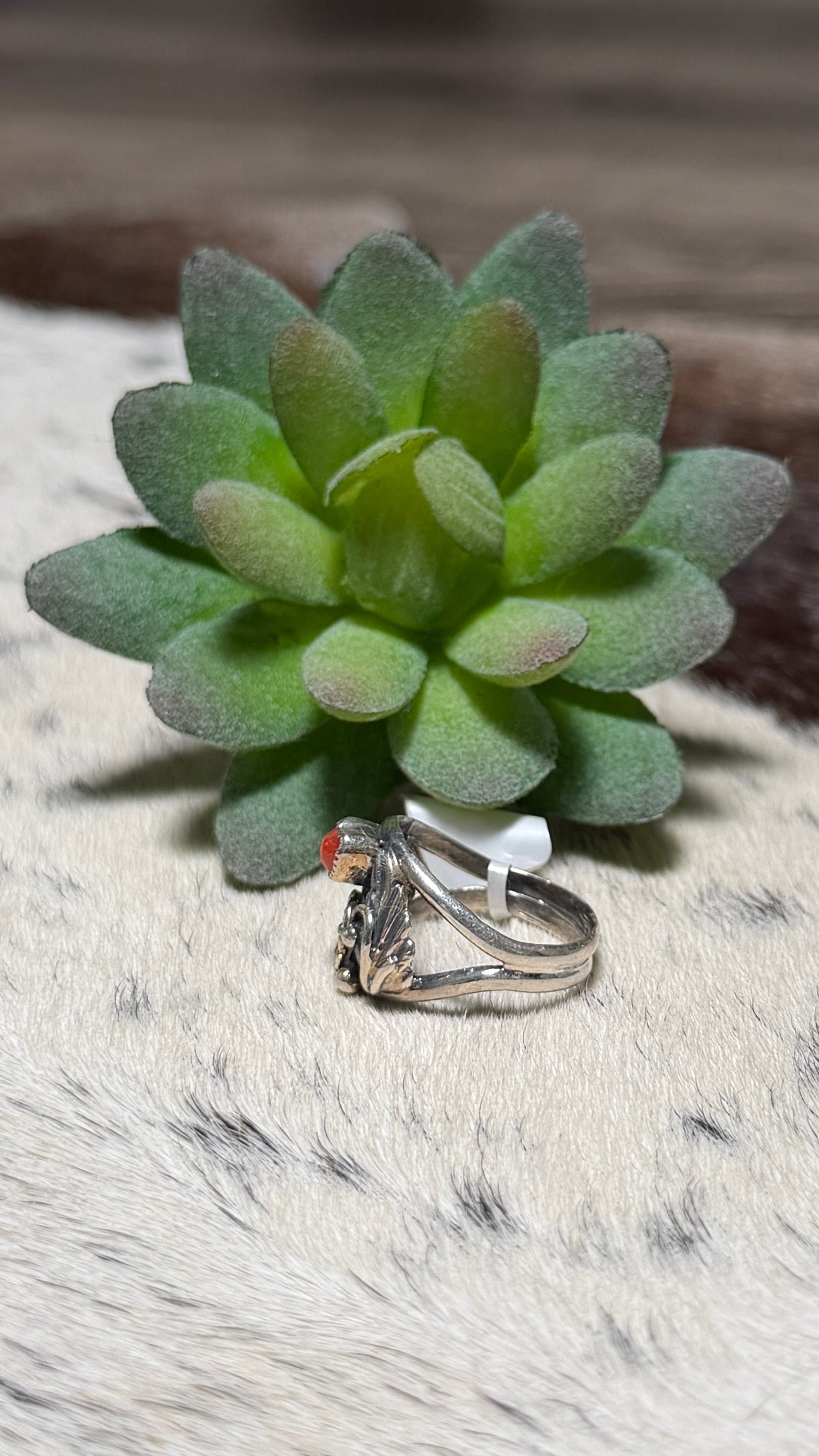 Virginia Sandoval red coral heart ring