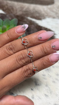 Zuni coral heart rings