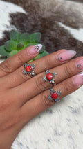 Red Coral Zia ring