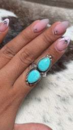 Robert Shakey 2 stone TQ ring size 6.5