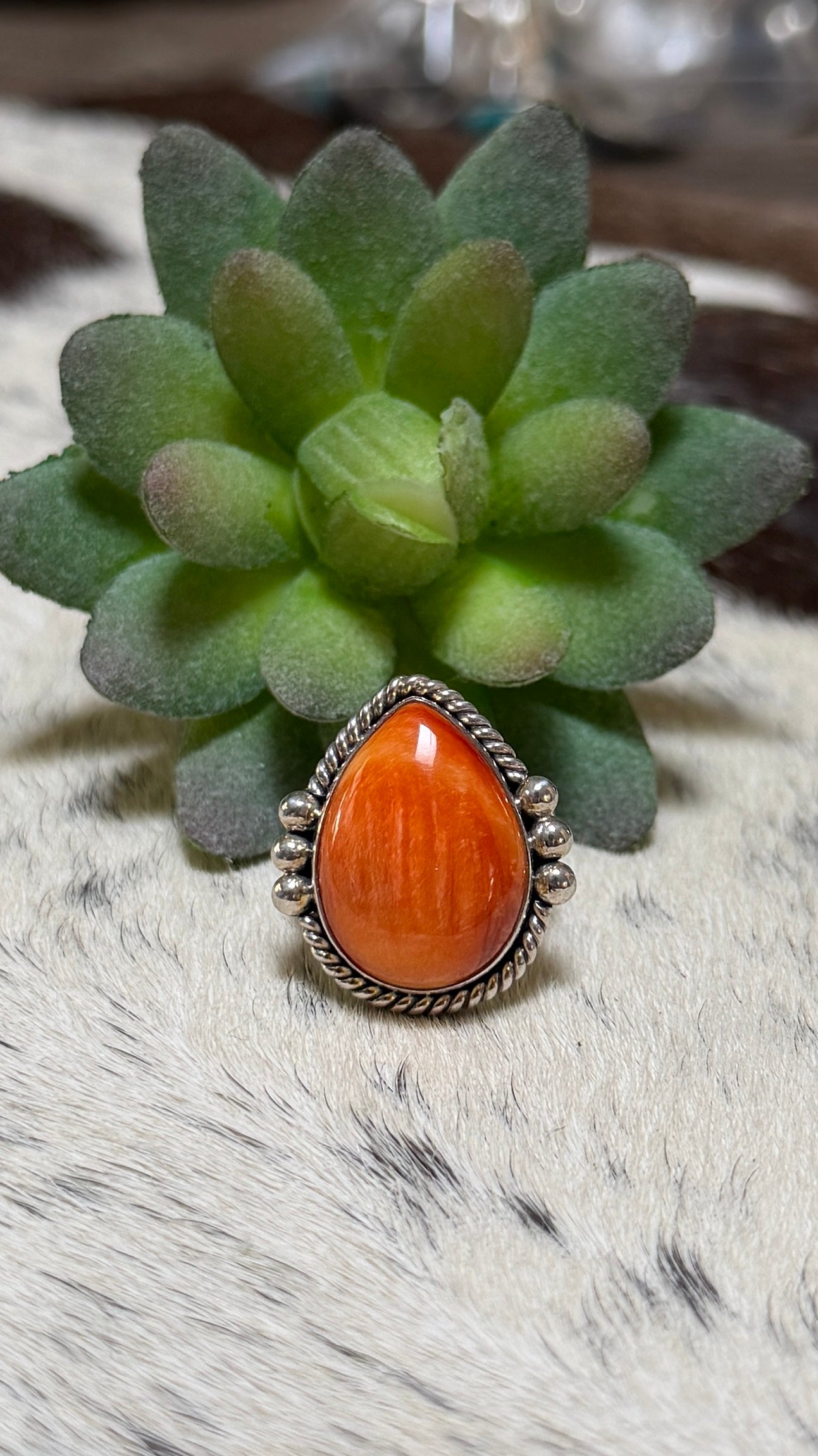Orange spiny 7.5 ring