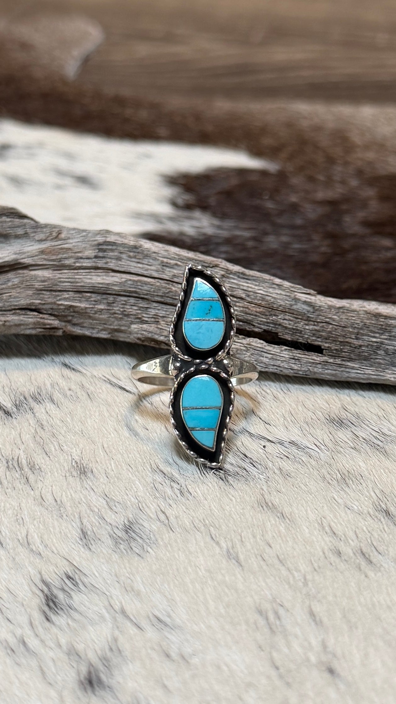 Zuni TQ inlay ring size 7.5