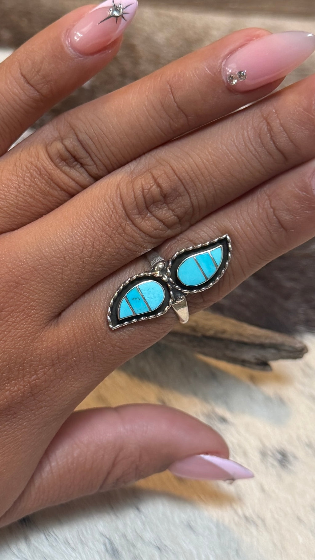 Zuni TQ inlay ring size 7.5