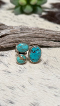 Turquoise 3 stone ring size 8
