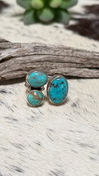 Turquoise 3 stone ring size 8